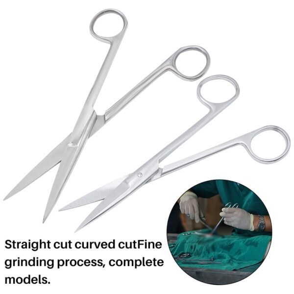 ⁦14Cm/11.5Cm Medical Surgical Scissors Straight Tip  Stainless Steel Different Sizes - مقص⁩ - الصورة ⁦3⁩