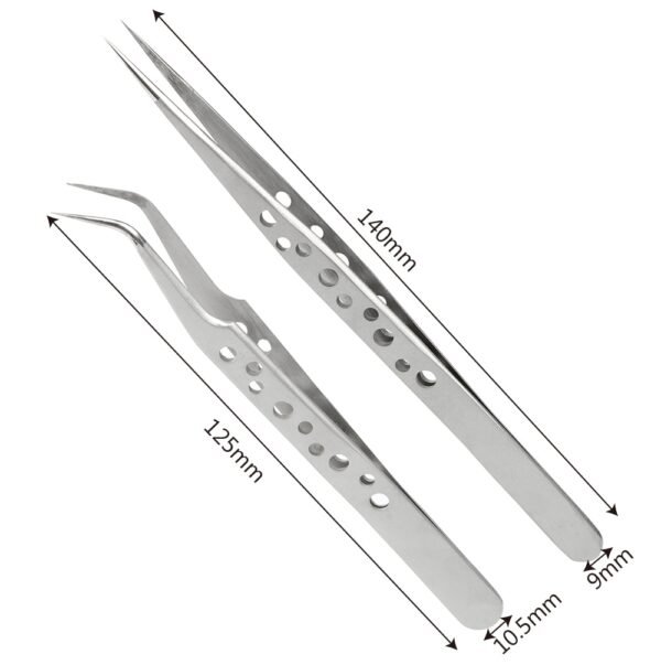 ⁦Stainless Steel Tweezers Curved Straight Tip - ملقاط - جفت⁩ - الصورة ⁦5⁩