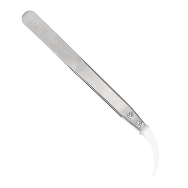 ⁦Curved Tips Tweezers Stainless Steel Handle Ceramic Tips High Temperature Resistant Anti-static⁩ - الصورة ⁦5⁩