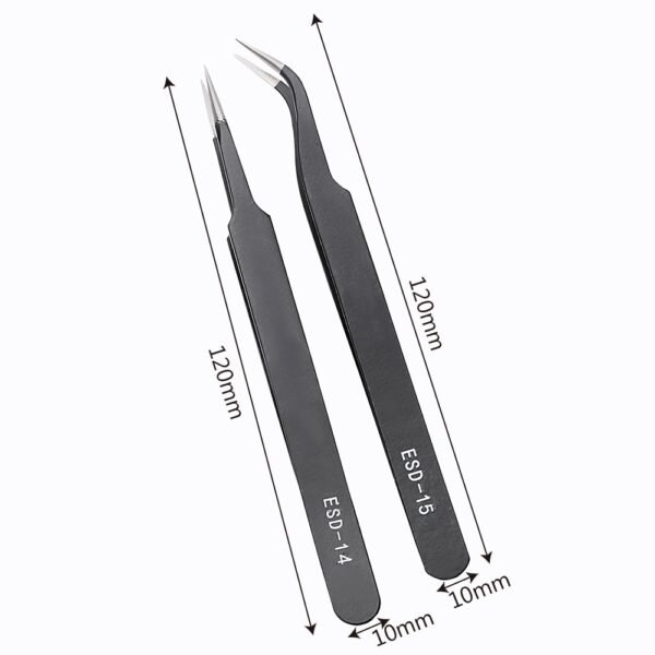 ⁦Stainless Steel Tweezer Anti-static⁩ - الصورة ⁦5⁩