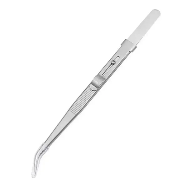 ⁦Slide Lock Stainless Steel Adjustable Straight/Curved Tip Anti Static Tweezers⁩ - الصورة ⁦5⁩