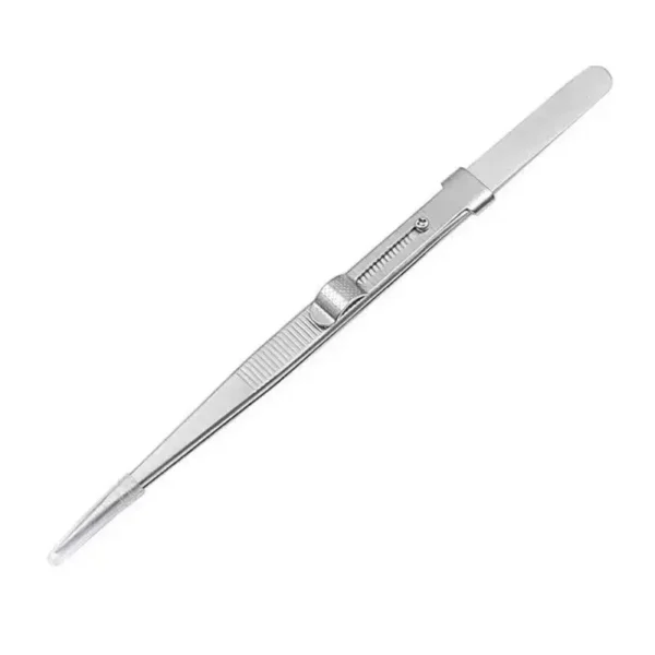 ⁦Slide Lock Stainless Steel Adjustable Straight/Curved Tip Anti Static Tweezers⁩ - الصورة ⁦6⁩